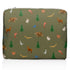 Zipper Pouch in Green with bear deer bird duck bunny squirrel fish