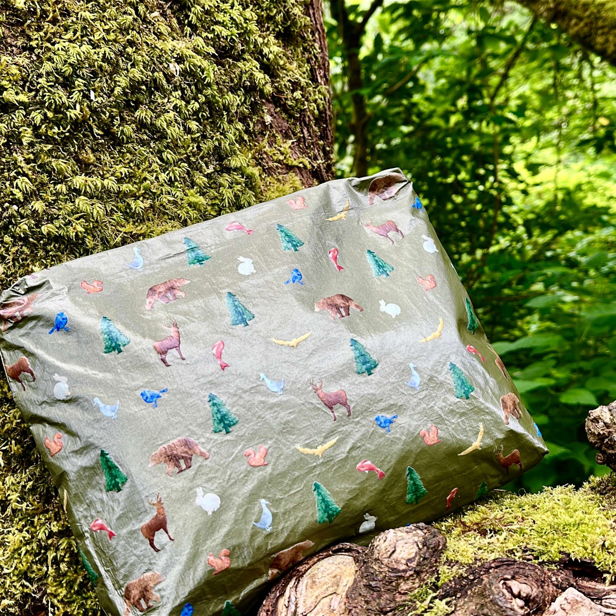 Medium Zipper Pouch with bear deer duck bunny bird squirrel fish animals