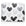 A white zippered pouch with an all-over pattern of overlapping watercolor hearts in black, gray, and white, shown on a clean white background.