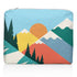 Medium Zipper Pouch Blue Green Yellow Orange Mountain Sunset 