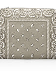 Cosmetic Zipper Pouch Shimmer Beige Bandana Print