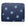 Medium Zipper Pouch Shimmer Navy with Multi Light Blue Stars on white