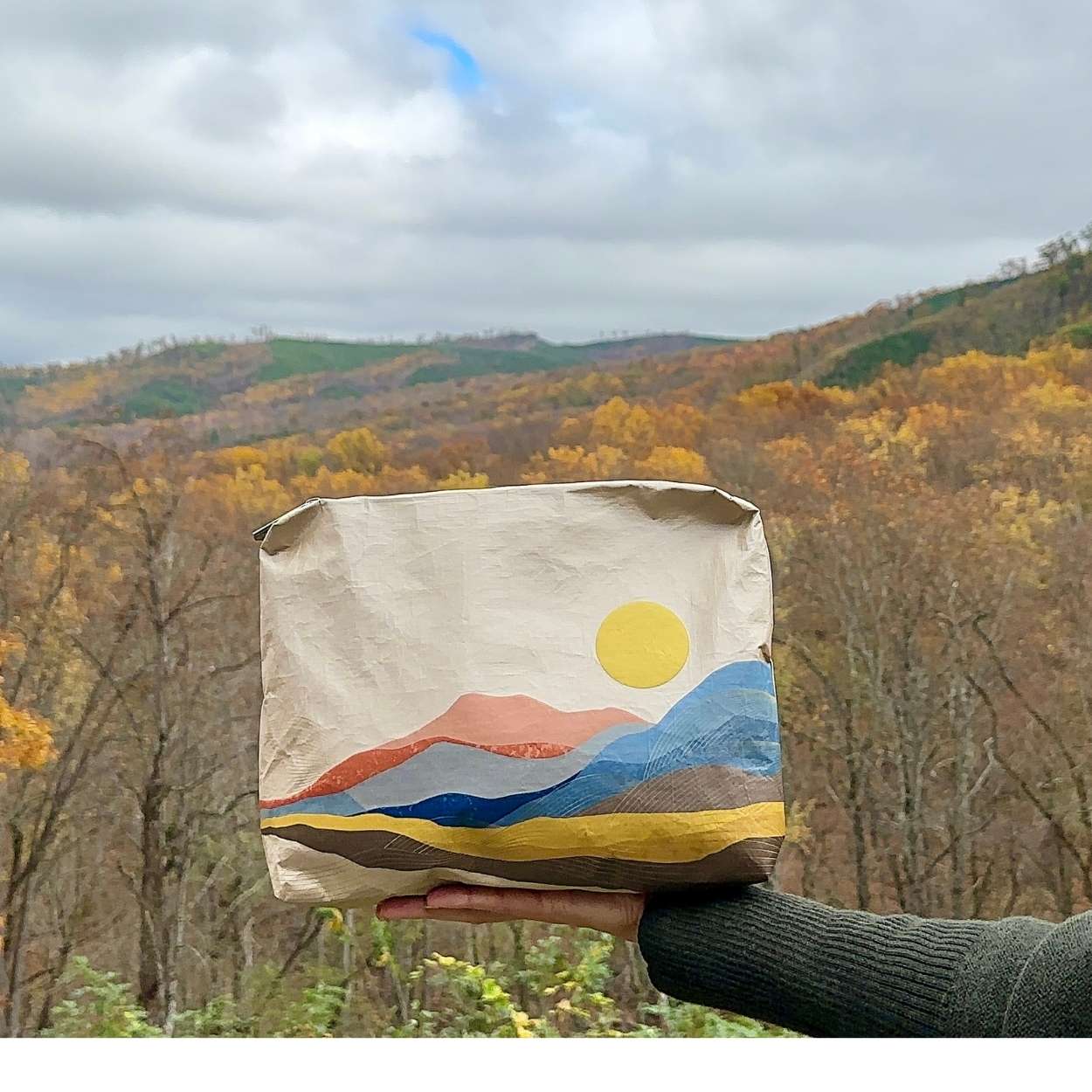 Zipper Pouch mountain landscape print fall foliage