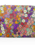 Medium zipper pouch in watercolor poppies pattern on white background