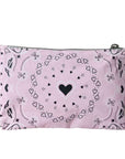 Mini Zipper Pouch Pink Bandana Print on white background