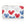 Mini Zipper Pouch Language of Love Red White Blue Heart print on White Background