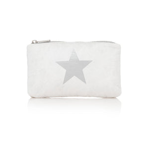 Mini Zipper Pack in Shimmer White with Silver Star