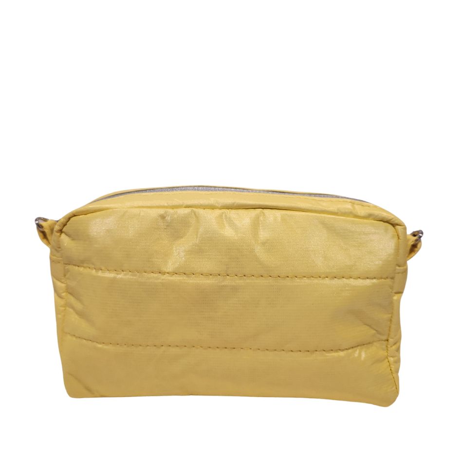 Puffer Mini Makeup Pouch Clutch in Yellow