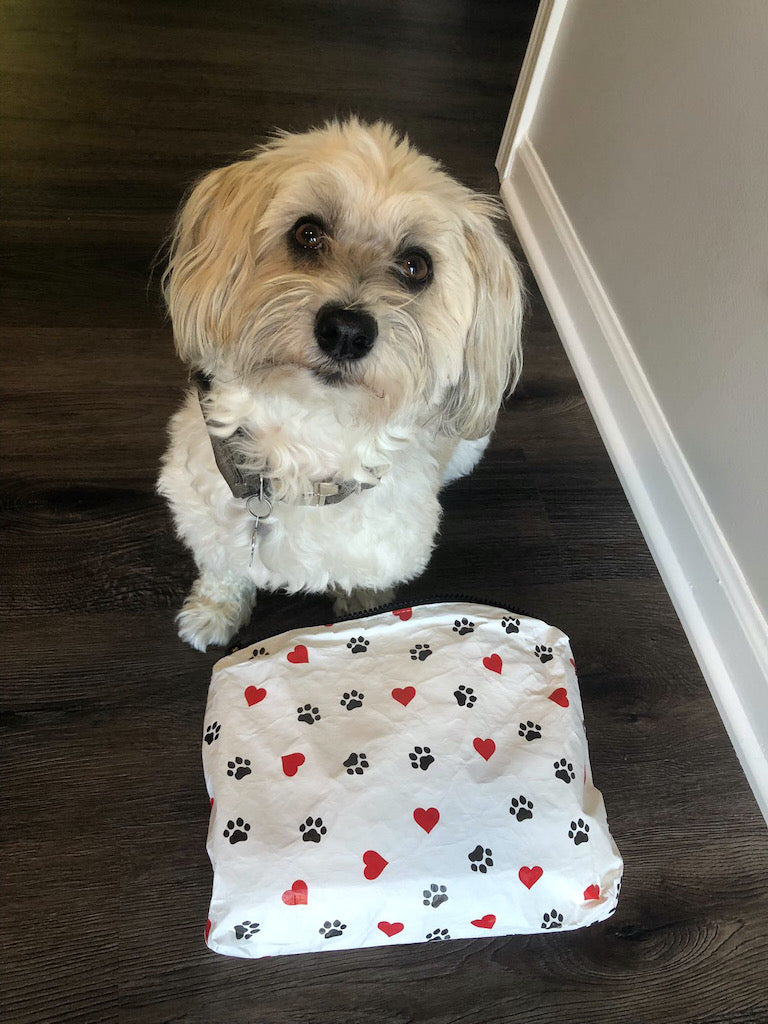 Pet approved medium zipper pack in Paws of LOVE