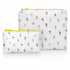 Two zipper pouches with pickleball players unisex on a white background