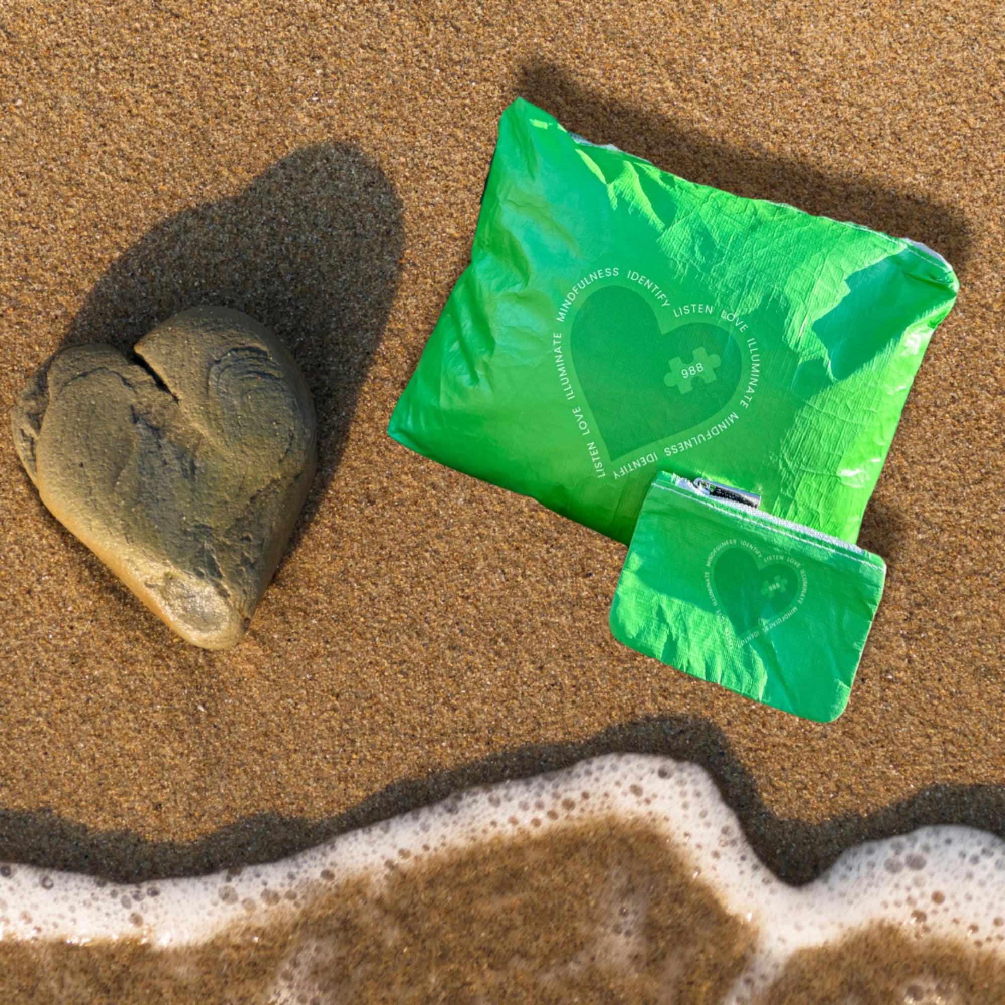 Mental health awareness emergency pouch in green