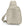 Puffer crossbody backpack in shimmer beige on white background