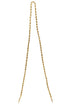 Long gold metal chain purse strap