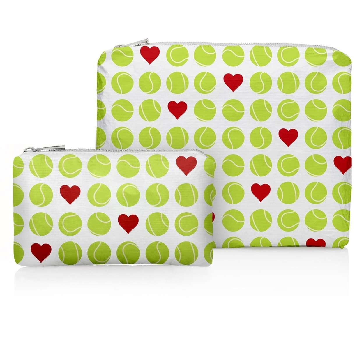 Set of two in tennis LOVE print on white background