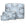 Set of three bags with a blue and white bandana pattern on a white background