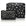 Two black pouches, one medium pouch and one mini pouch, with white star, moon and heart patterns on a white background 