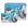 Two zipper pouches with an alpine snowy mountain scene and red gondola print on white background