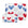 Two Zipper Pouches with Red White Blue Heart Print on White Background