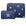 Set of two zipper pouches in shimmer navy blue with light blue stars