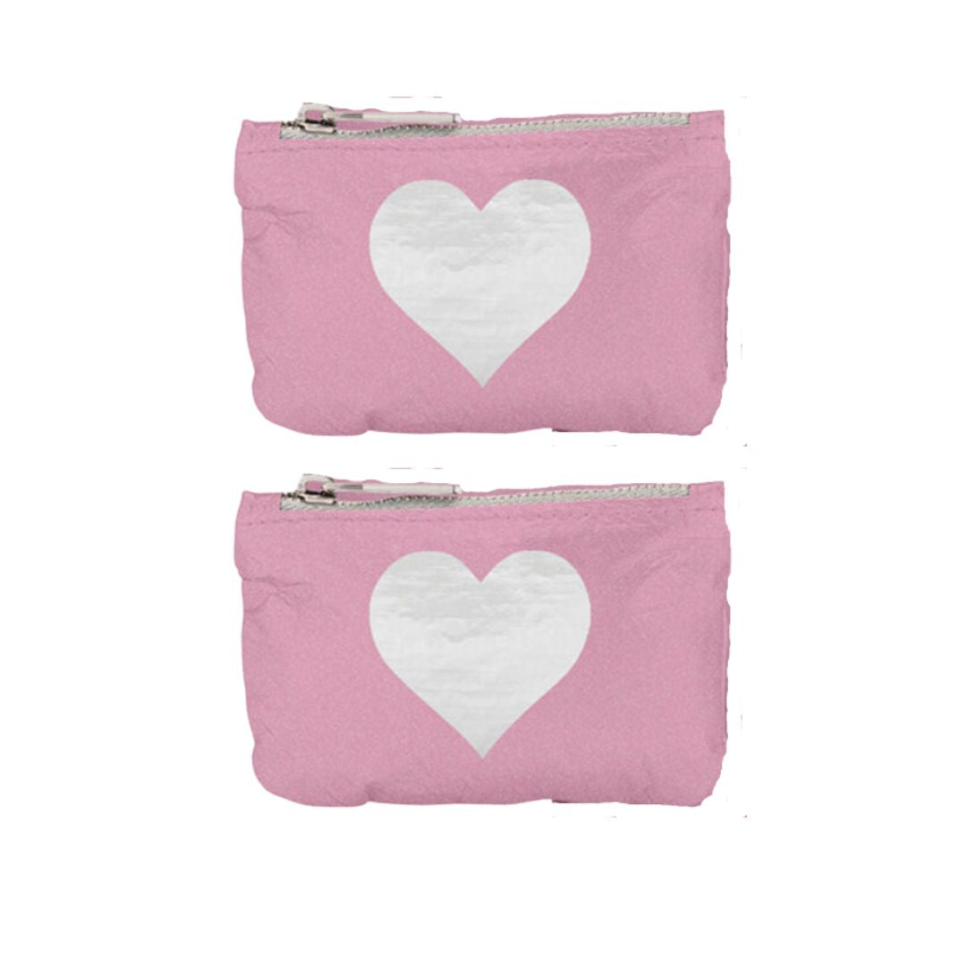 Two Gift Card holder zipper pouches in light pink