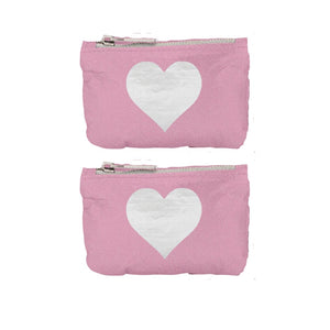 Two Gift Card holder zipper pouches in light pink