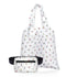 Tote set with carryall tote and puffer fanny pack in dancing skiers pattern