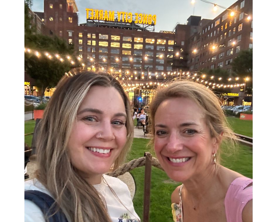 Two women smiling at Ponce Market in Atlanta Georgia