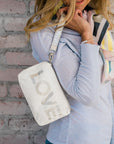 Stylish White Wristlet with LOVE