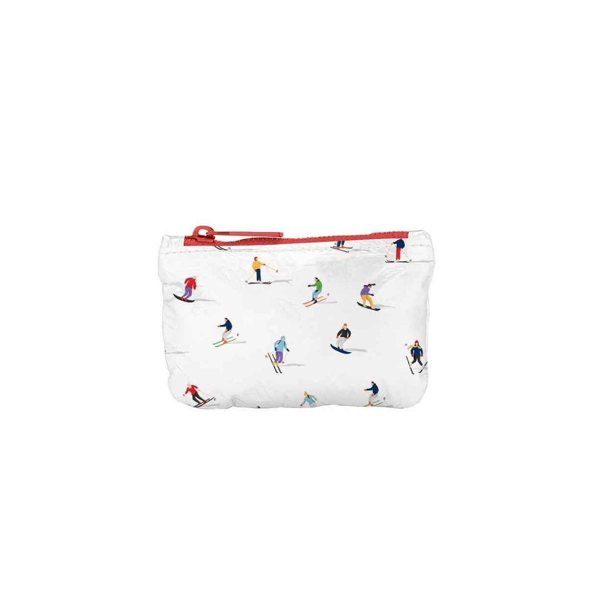 Gift Card Pouch in Skier Print on white background