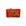 A small orange zippered pouch with a metallic gold heart design on the front, set against a plain white background.