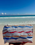 Cosmetic Zipper Pouch in "Making Waves" Colorful Stripes pattern