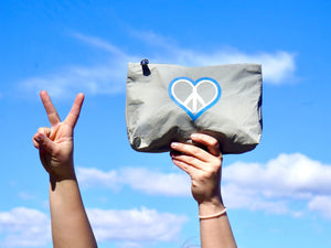 Cosmetic Pack in Earth Gray Sky Blue Peace & Love
