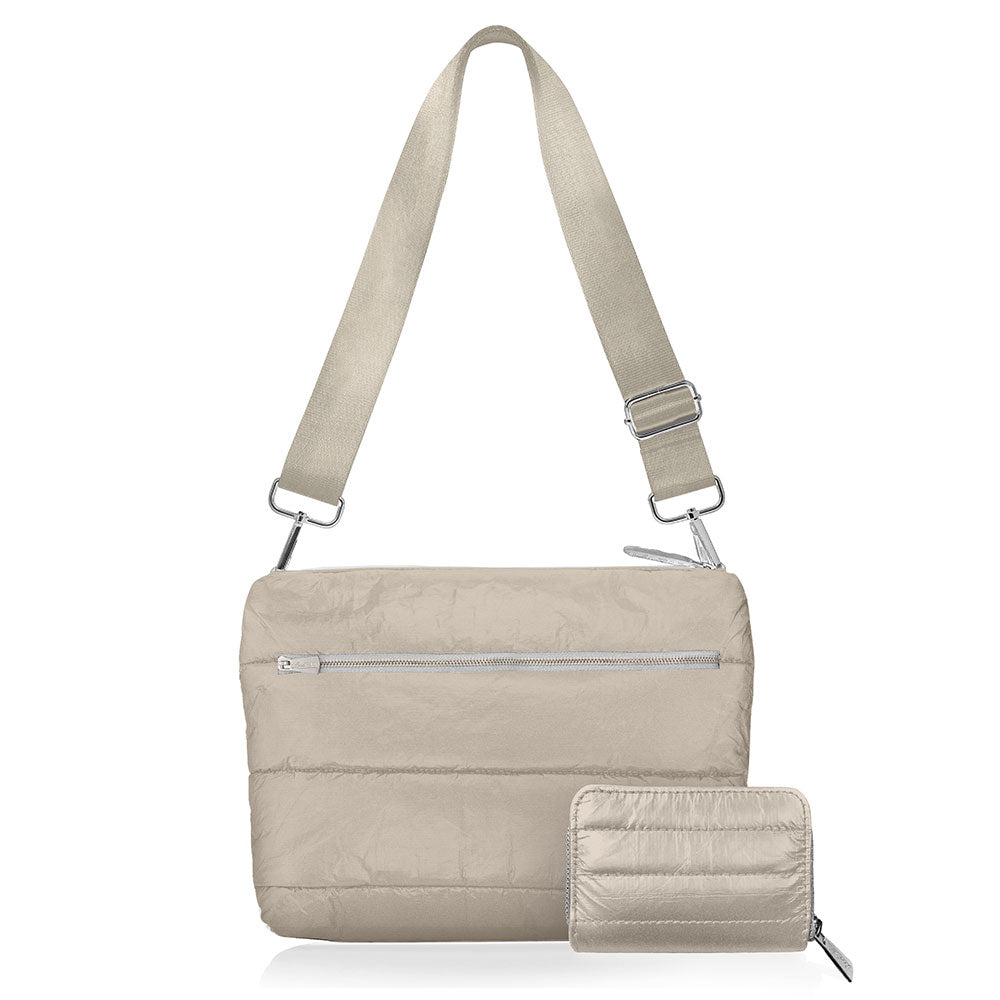 Set of Two Everyday Purse Essentials in Shimmer Beige