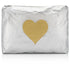 Metallic Silver with Gold Heart Jumbo Pouch