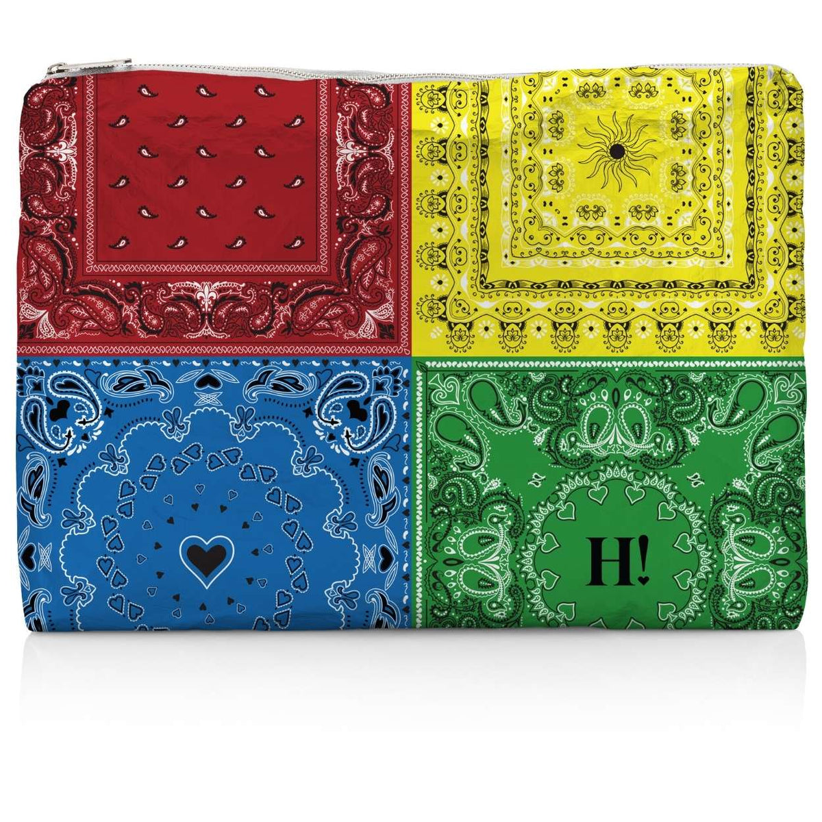 Jumbo Zipper Pouch in Multi-Color Bandana Print – Hi Love