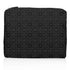 Black Signature Medium Travel Zip Pouch featuring the tonal Signature Hi Print and a lightweight, water-resistant design for travel and everyday organization on white background.