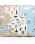My Kind of Town Travel Medium Pouch Chicago Map on white background