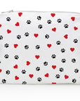 Medium zipper pack with paw prints and hearts