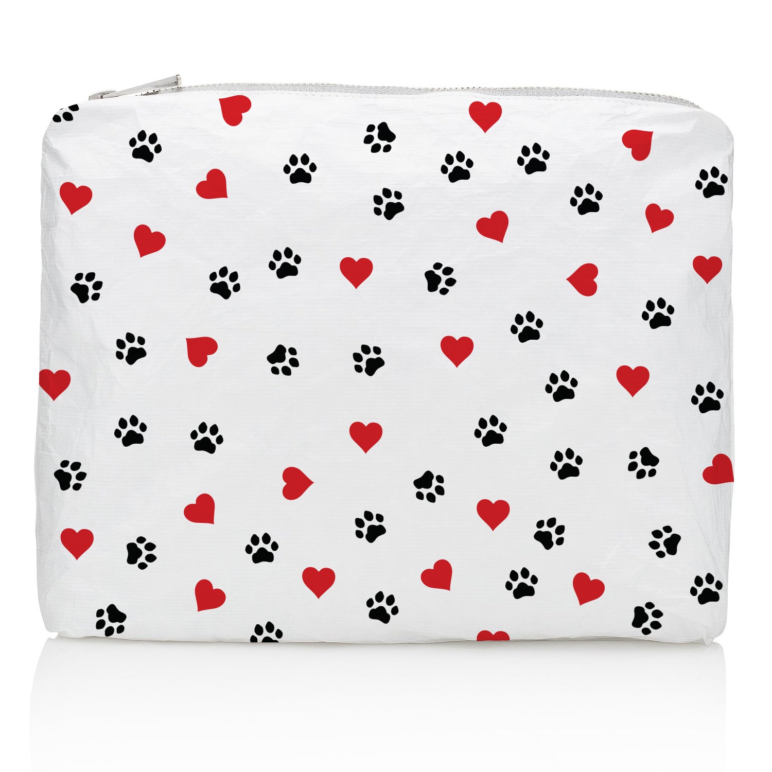 Medium zipper pack with paw prints and hearts
