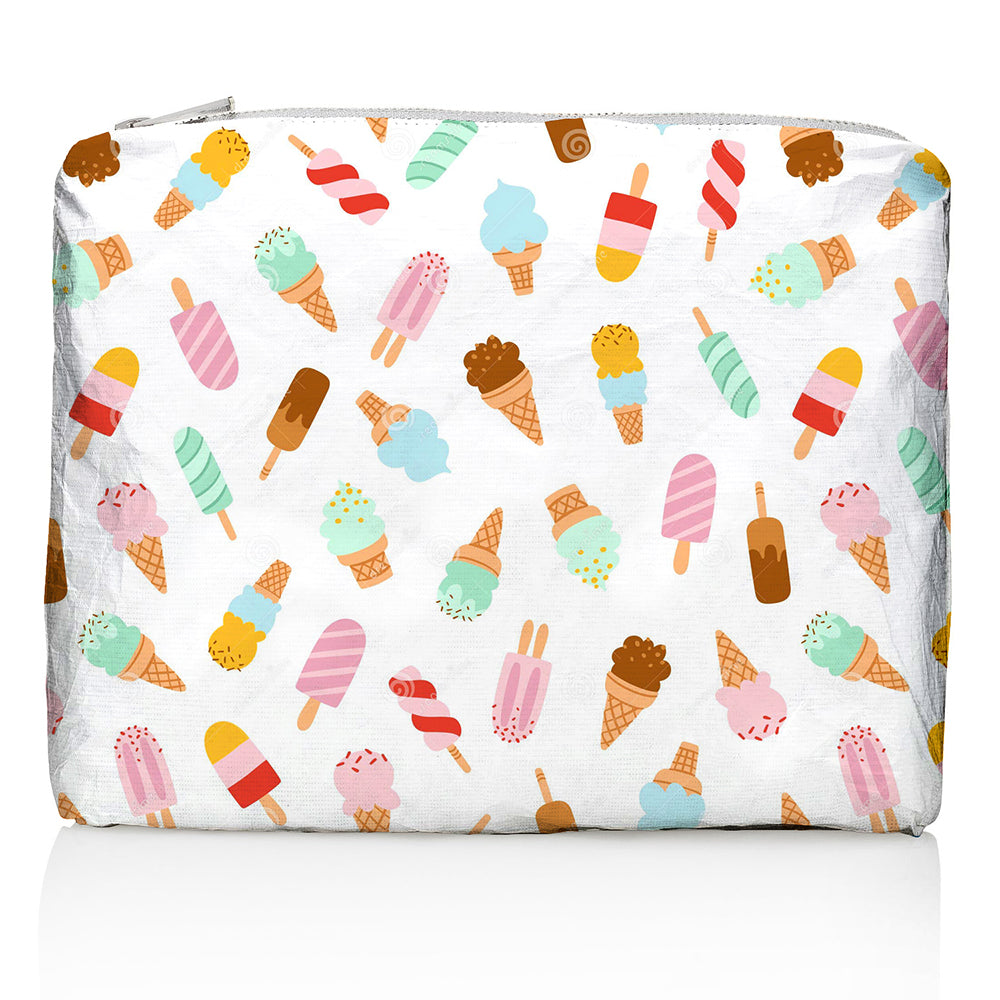 Medium zipper pouch with variation of popsicles pattern