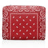 Medium zipper pouch with red and white bandana pattern