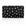 A black zippered pouch with a white celestial pattern of stars, hearts, and crescent moons, shown on a clean white background 