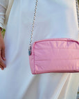 Mini Chain Puffer Purse in Fairy Pink