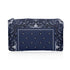 Mini zipper pouch in navy bandana print on a white background