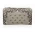 Mini zipper pouch in shimmer beige bandana print on white background