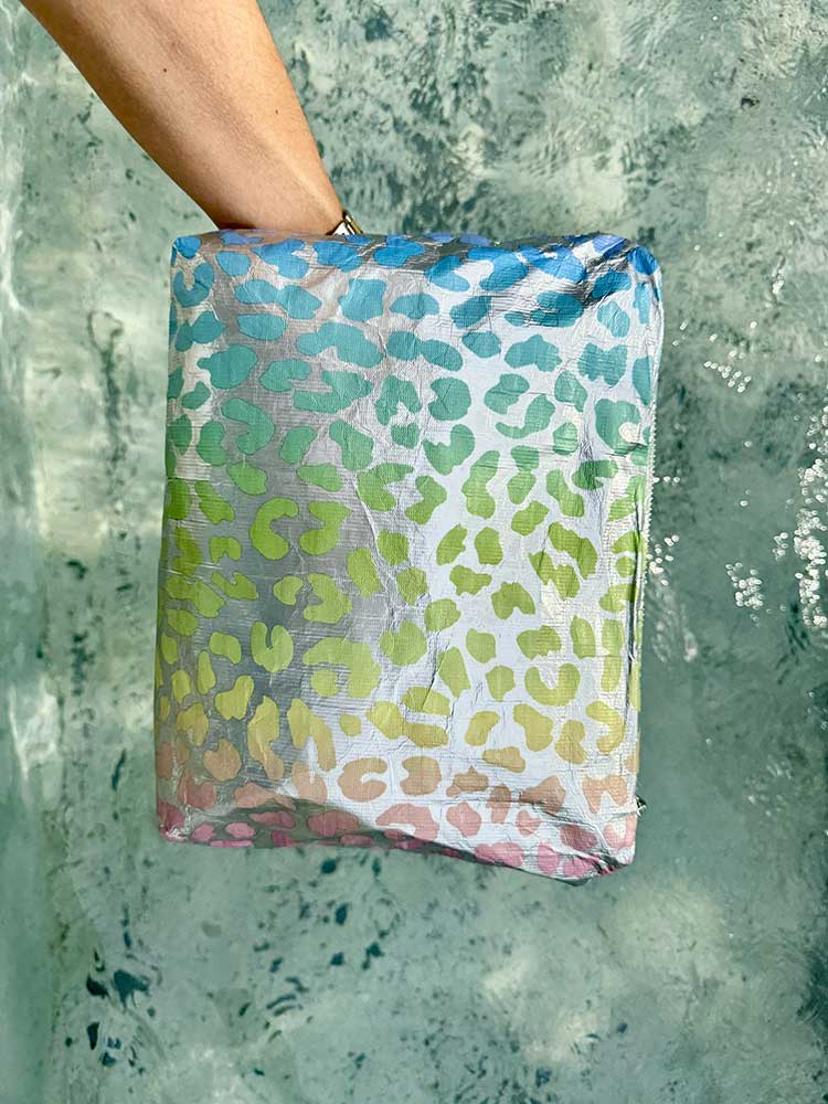 water resistant ombre leopard print fabric