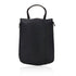 Black wine tote with top handle and two side zipper pockets
