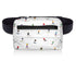 Puffer crossbody fanny pack belt bag in dancing skiers on white background