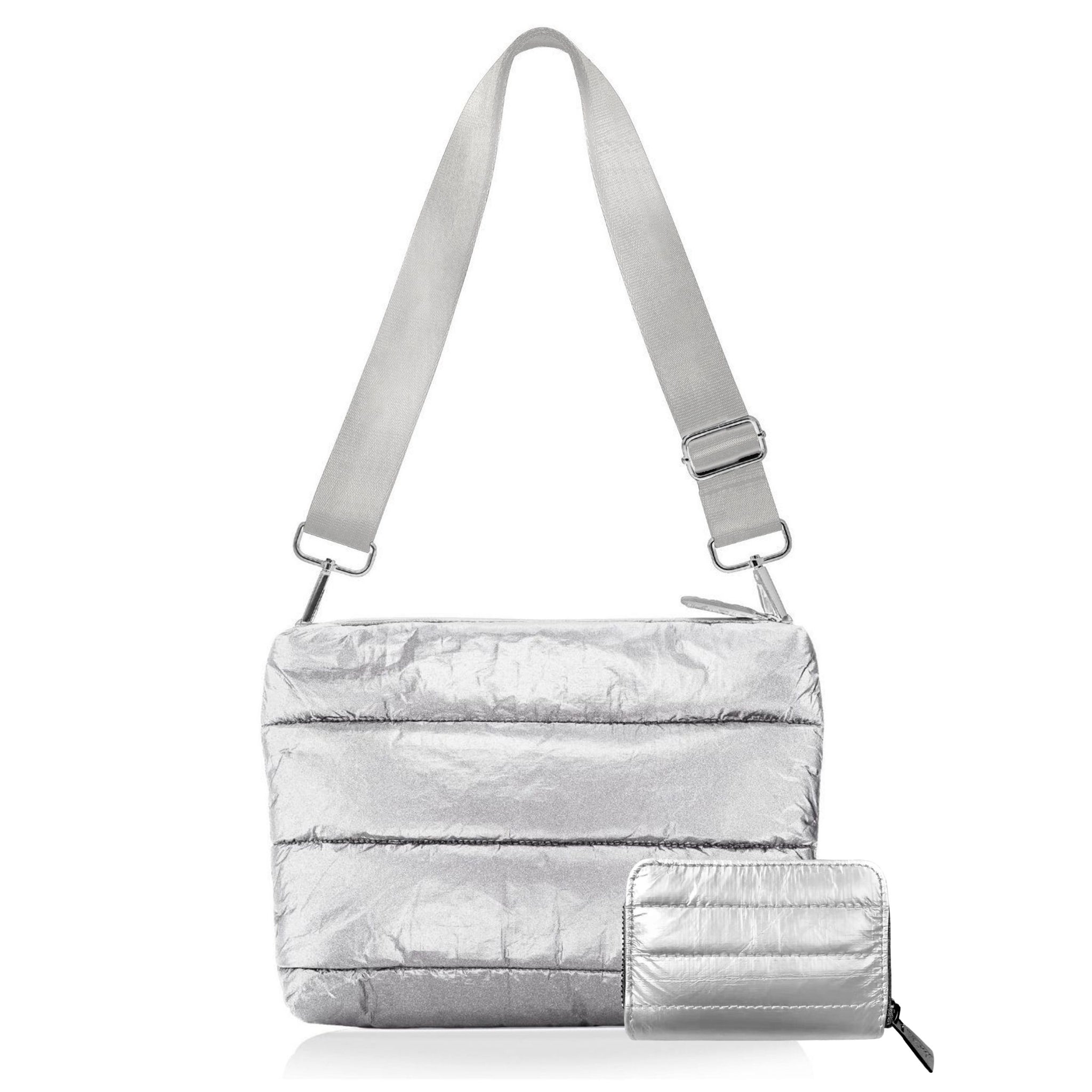 Set of Two - Everyday Puffer Purse Essentials in Silver