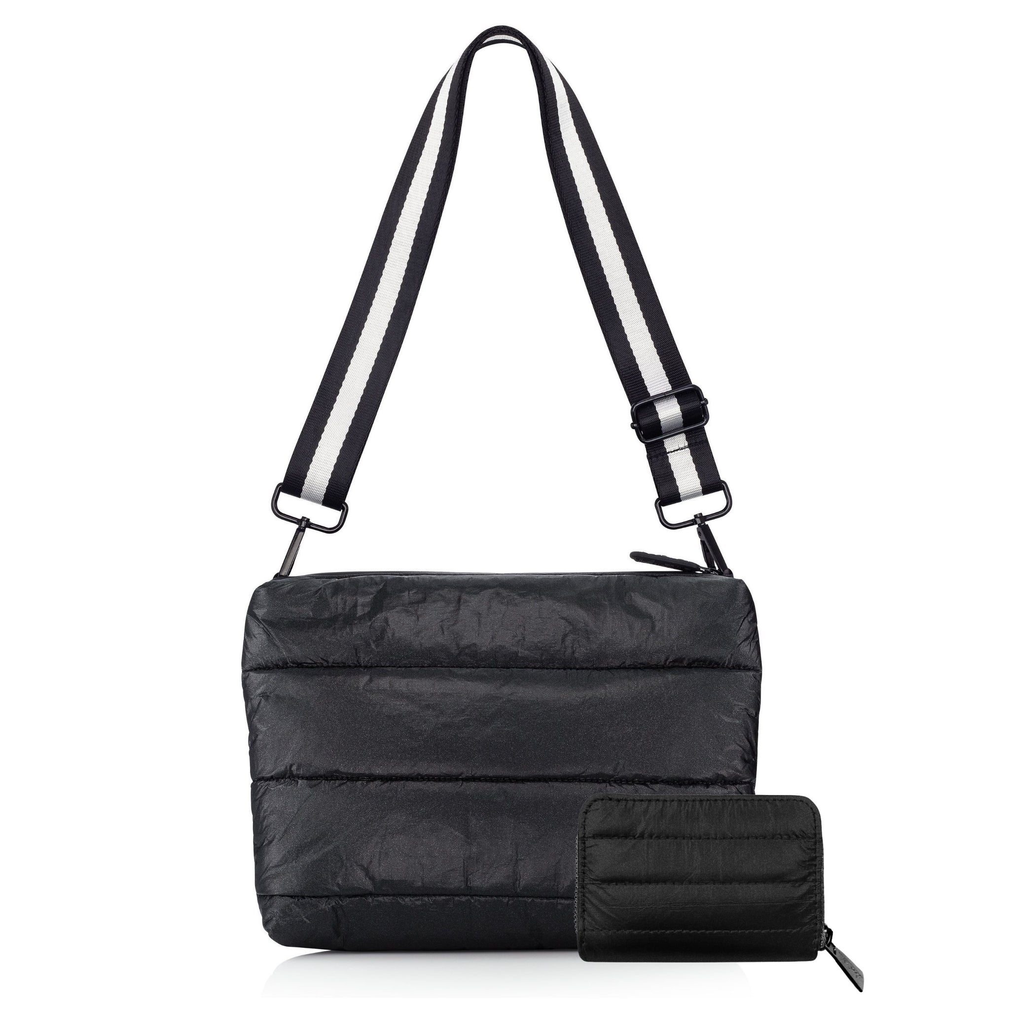 Set of Two - Everyday Puffer Purse Essentials in Shimmer Black